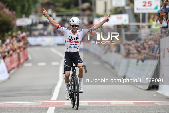 Marc Hirschi (SUI - UAE Team Emirates) wins the 72nd Tour of Tuscany, Coppa Sabatini, in Peccioli, Italy, on September 12, 2024. 