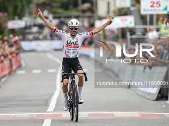 Marc Hirschi (SUI - UAE Team Emirates) wins the 72nd Tour of Tuscany, Coppa Sabatini, in Peccioli, Italy, on September 12, 2024. (