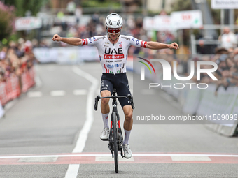 Marc Hirschi (SUI - UAE Team Emirates) wins the 72nd Tour of Tuscany, Coppa Sabatini, in Peccioli, Italy, on September 12, 2024. (