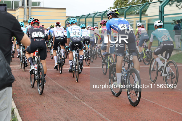 The group departs for the 72nd Tour of Tuscany, Coppa Sabatini, in Peccioli, Italy, on September 12, 2024. 