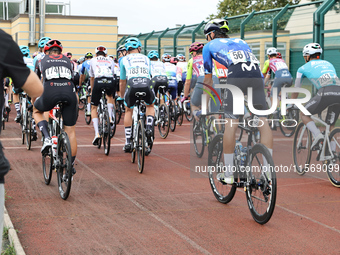 The group departs for the 72nd Tour of Tuscany, Coppa Sabatini, in Peccioli, Italy, on September 12, 2024. (