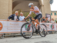 Christen Jan cycles through the village center during the 72nd Tour of Tuscany, Coppa Sabatini, in Peccioli, Italy, on September 12, 2024. (