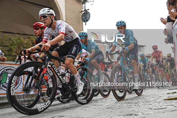 Hrschi Marc passes through the village center during the 72nd Tour of Tuscany, Coppa Sabatini, in Peccioli, Italy, on September 12, 2024. 