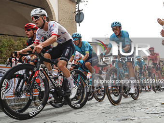 Hrschi Marc passes through the village center during the 72nd Tour of Tuscany, Coppa Sabatini, in Peccioli, Italy, on September 12, 2024. (