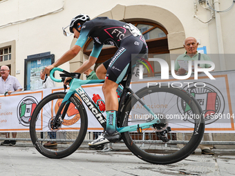 Sergiampietri Andrea passes through the village center during the 72nd Tour of Tuscany, Coppa Sabatini, in Peccioli, Italy, on September 12,...