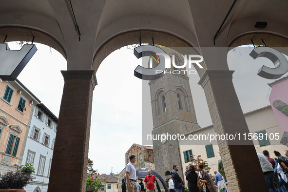 The village center cycling: 72nd Tour of Tuscany, Coppa Sabatini, in Peccioli, Italy, on September 12, 2024. 