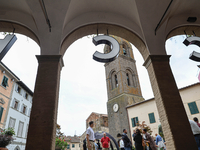 The village center cycling: 72nd Tour of Tuscany, Coppa Sabatini, in Peccioli, Italy, on September 12, 2024. (