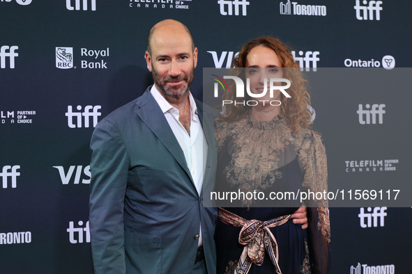 Rafael Mormer and Jessica Elbaum attend the premiere of ''Will & Harper'' during the 2024 Toronto International Film Festival at Roy Thomson...