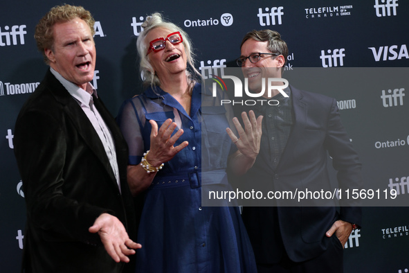 Will Ferrell, Harper Steele, and Josh Greenbaum attend the premiere of ''Will & Harper'' during the 2024 Toronto International Film Festival...