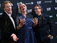 Will Ferrell, Harper Steele, and Josh Greenbaum attend the premiere of ''Will & Harper'' during the 2024 Toronto International Film Festival...