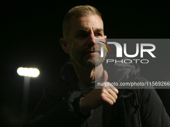 Harrogate Town Manager Simon Weaver celebrates at full time during the Sky Bet League 2 match between Harrogate Town and Doncaster Rovers at...