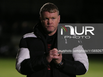 Doncaster Rovers's Manager Grant McCann during the Sky Bet League 2 match between Harrogate Town and Doncaster Rovers at Wetherby Road in Ha...