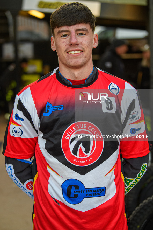 Belle Vue Colts' Number 8 Billy Budd during the WSRA National Development League match between Sheffield Tiger Cubs and Belle Vue Colts at O...