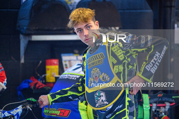 Sheffield Tiger Cubs' Ace Pijper during the WSRA National Development League match between Sheffield Tiger Cubs and Belle Vue Colts at Owler...