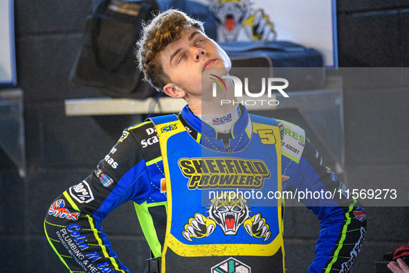 Luke Harrison of the Sheffield Tiger Cubs during the WSRA National Development League match between Sheffield Tiger Cubs and Belle Vue Colts...