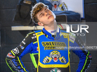 Luke Harrison of the Sheffield Tiger Cubs during the WSRA National Development League match between Sheffield Tiger Cubs and Belle Vue Colts...