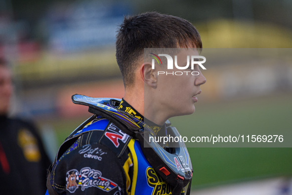 Jamie Etherington of the Sheffield Tiger Cubs during the WSRA National Development League match between the Sheffield Tiger Cubs and the Bel...