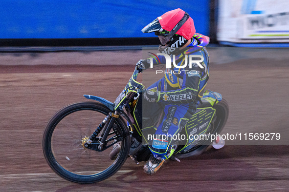 Sheffield Tiger Cubs' Nathan Ablitt is in action during the WSRA National Development League match between Sheffield Tiger Cubs and Belle Vu...