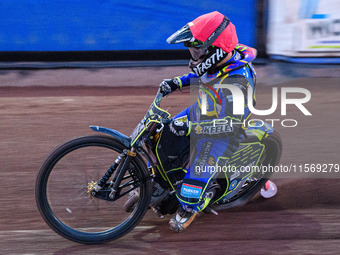 Sheffield Tiger Cubs' Nathan Ablitt is in action during the WSRA National Development League match between Sheffield Tiger Cubs and Belle Vu...