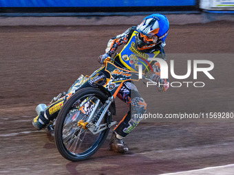 Mickie Simpson of the Sheffield Tiger Cubs competes during the WSRA National Development League match between Sheffield Tiger Cubs and Belle...