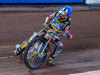 Mickie Simpson of the Sheffield Tiger Cubs competes during the WSRA National Development League match between Sheffield Tiger Cubs and Belle...