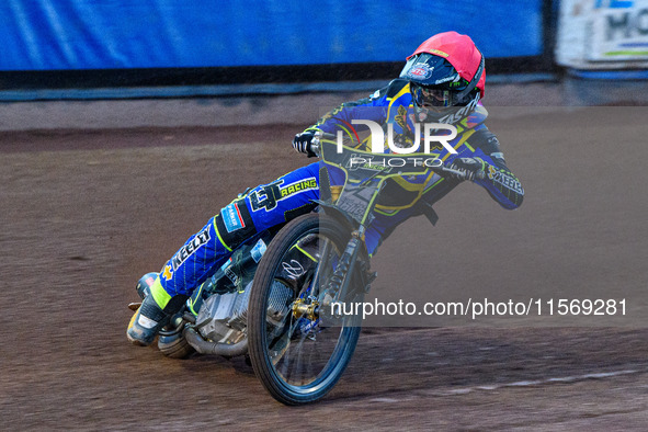 Sheffield Tiger Cubs' Nathan Ablitt is in action during the WSRA National Development League match between Sheffield Tiger Cubs and Belle Vu...