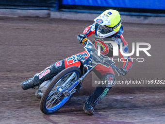 Belle Vue Colts' Jack Shimelt is in action during the WSRA National Development League match between Sheffield Tiger Cubs and Belle Vue Colt...