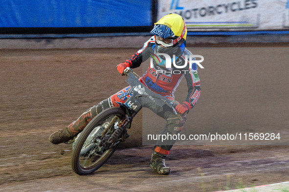 Belle Vue Colts' Harry McGurk is in action during the WSRA National Development League match between Sheffield Tiger Cubs and Belle Vue Colt...