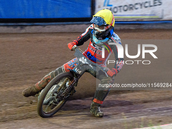 Belle Vue Colts' Harry McGurk is in action during the WSRA National Development League match between Sheffield Tiger Cubs and Belle Vue Colt...