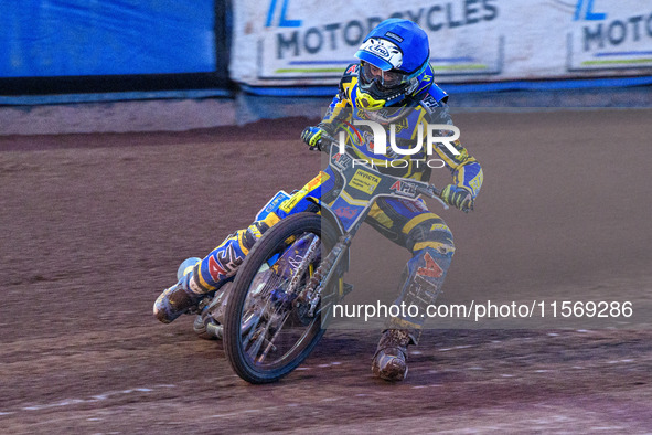 Jamie Etherington of the Sheffield Tiger Cubs competes during the WSRA National Development League match between the Sheffield Tiger Cubs an...