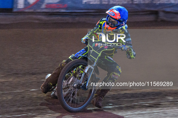 Sheffield Tiger Cubs' Ace Pijper is in action during the WSRA National Development League match between Sheffield Tiger Cubs and Belle Vue C...