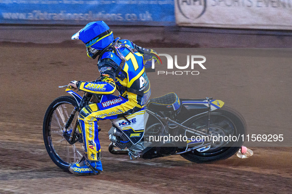 Jamie Etherington of the Sheffield Tiger Cubs competes during the WSRA National Development League match between the Sheffield Tiger Cubs an...