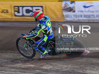 Luke Harrison of the Sheffield Tiger Cubs competes during the WSRA National Development League match between the Sheffield Tiger Cubs and th...