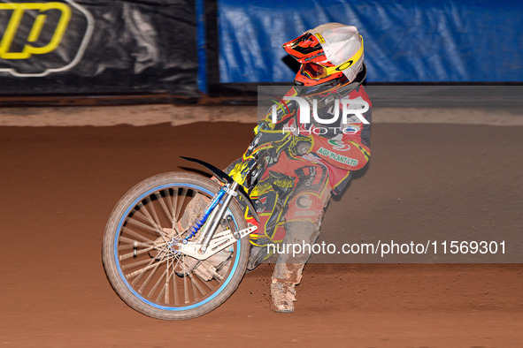 Belle Vue Colts' guest rider Max James in action during the WSRA National Development League match between Sheffield Tiger Cubs and Belle Vu...