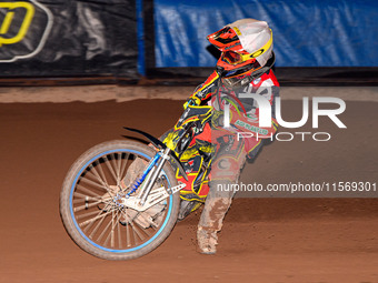 Belle Vue Colts' guest rider Max James in action during the WSRA National Development League match between Sheffield Tiger Cubs and Belle Vu...