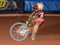 Belle Vue Colts' guest rider Max James in action during the WSRA National Development League match between Sheffield Tiger Cubs and Belle Vu...