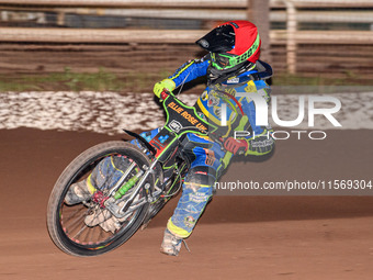 Luke Harrison of the Sheffield Tiger Cubs competes during the WSRA National Development League match between the Sheffield Tiger Cubs and th...