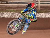 Luke Harrison of the Sheffield Tiger Cubs competes during the WSRA National Development League match between the Sheffield Tiger Cubs and th...