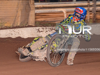 Sheffield Tiger Cubs' Ace Pijper is in action during the WSRA National Development League match between Sheffield Tiger Cubs and Belle Vue C...