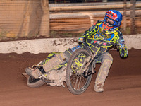 Sheffield Tiger Cubs' Ace Pijper is in action during the WSRA National Development League match between Sheffield Tiger Cubs and Belle Vue C...