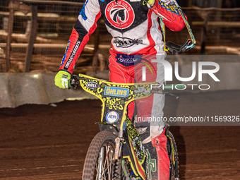 Belle Vue Colts' William Cairns acknowledges the fans after his final race during the WSRA National Development League match between Sheffie...