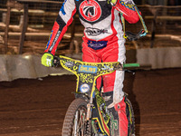 Belle Vue Colts' William Cairns acknowledges the fans after his final race during the WSRA National Development League match between Sheffie...