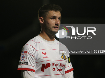 Luke Molyneux of Doncaster Rovers during the Sky Bet League 2 match between Harrogate Town and Doncaster Rovers at Wetherby Road in Harrogat...