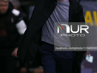 Harrogate Town Manager Simon Weaver during the Sky Bet League 2 match between Harrogate Town and Doncaster Rovers at Wetherby Road in Harrog...