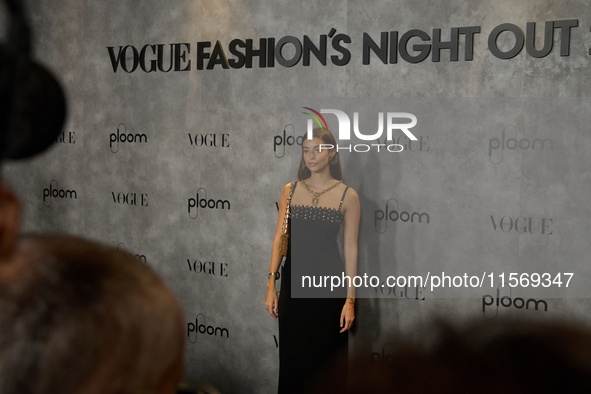 Julieta Padros attends the photocall for Vogue Fashion's Night Out 2024 in Madrid, Spain, on September 13, 2024. 