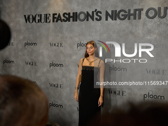 Julieta Padros attends the photocall for Vogue Fashion's Night Out 2024 in Madrid, Spain, on September 13, 2024. (