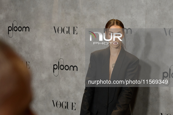 Claudia Salas attends a photocall for Vogue Fashion's Night Out 2024 in Madrid, Spain, on September 13, 2024. 