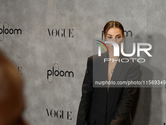 Claudia Salas attends a photocall for Vogue Fashion's Night Out 2024 in Madrid, Spain, on September 13, 2024. (