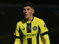 Ellis Taylor of Harrogate Town during the Sky Bet League 2 match between Harrogate Town and Doncaster Rovers at Wetherby Road in Harrogate,...