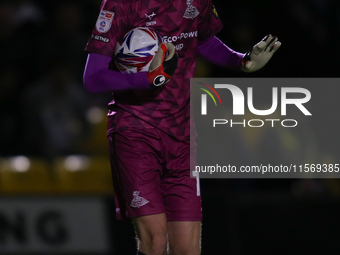 Doncaster Rovers goalkeeper Teddy Sharman-Lowe during the Sky Bet League 2 match between Harrogate Town and Doncaster Rovers at Wetherby Roa...